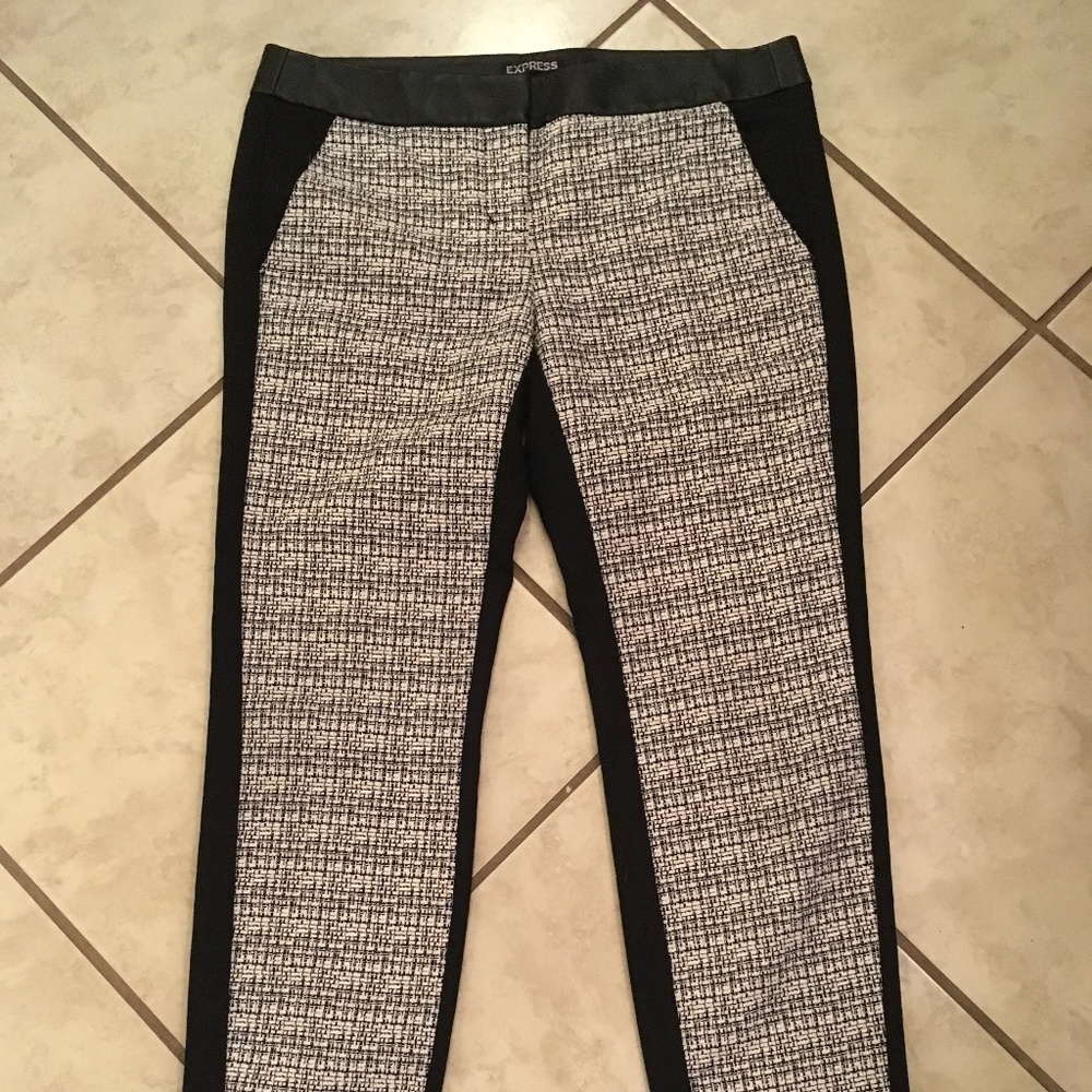 Express Columnist Black/White Tweed Dress Pants